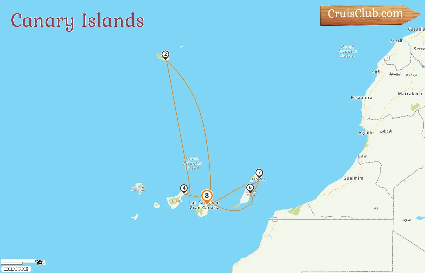 Cruise in the Canary Islands from Las Palmas aboard AIDAcosma ship with visits to Spain for 8 days