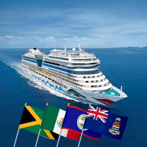Croisière dans les Caraïbes occidentales au départ de La Romana à bord du navire AIDAsol avec des visites en Jamaïque, au Mexique, au Belize et aux îles Caïmans pendant 15 jours