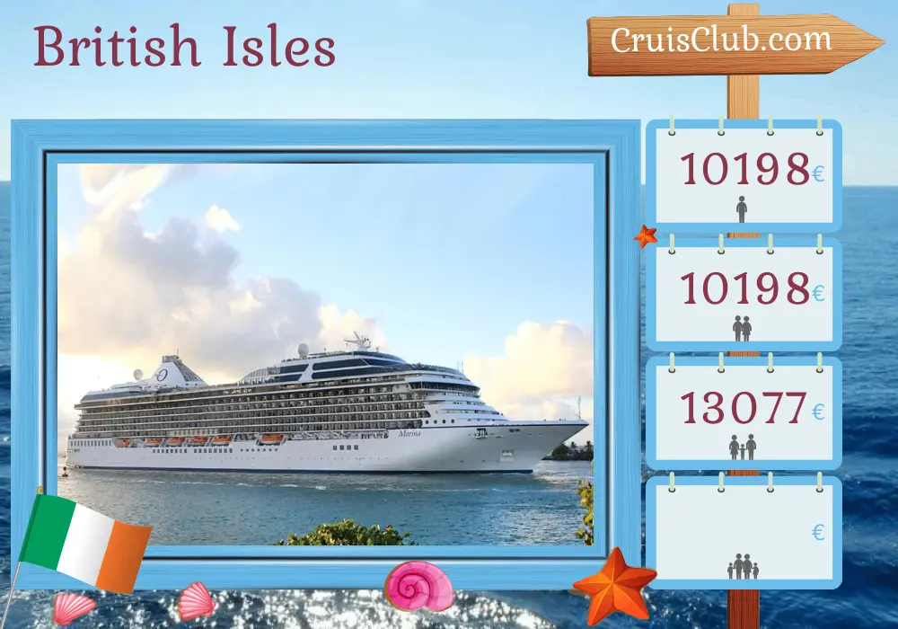 Kreuzfahrt durch die Britischen Inseln ab Southampton an Bord des Schiffes Oceania Marina mit Besuchen auf der Isle of Man und in Irland für 13 Tage