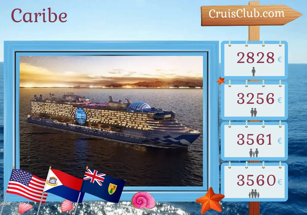 Crucero por el Caribe desde Fort Lauderdale a bordo del barco Star Princess con visitas a EE. UU. durante 9 días