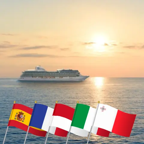 Kreuzfahrt im Mittelmeer von Barcelona nach Civitavecchia an Bord des Oceania Allura Schiffes mit Stopps in Spanien, Frankreich, Monaco, Italien und Malta für 10 Tage