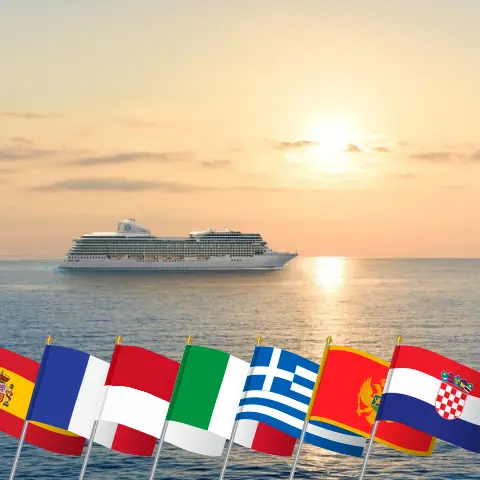 Kreuzfahrt im Mittelmeer von Barcelona nach Triest an Bord des Oceania Allura-Schiffs mit Stopps in Spanien, Frankreich, Monaco, Italien, Griechenland, Montenegro und Kroatien für 13 Tage