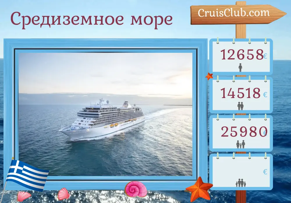 Круиз по Средиземноморью от Пирея на борту судна Seven Seas Splendor с посещением Греции и Турции на 8 дней