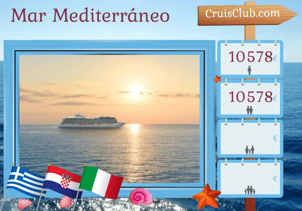Crucero por el Mediterráneo de Estambul a Trieste a bordo del barco Oceania Allura con visitas a Turquía, Grecia, Croacia e Italia durante 11 días