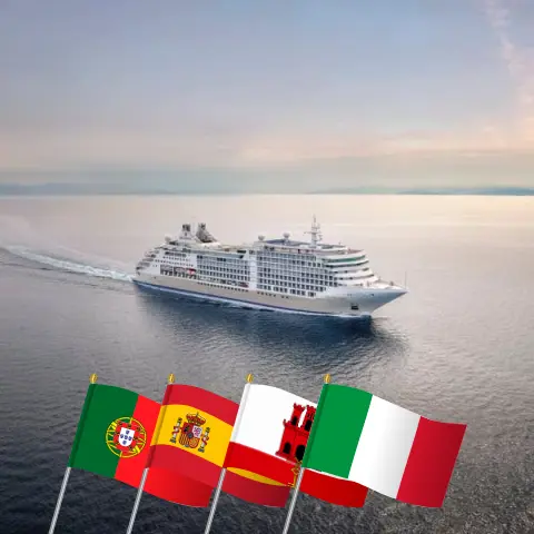 Crucero por el Mediterráneo de Lisboa a Civitavecchia a bordo del barco Silver Dawn con visitas a Portugal, España, Gibraltar, Italia y Túnez durante 15 días