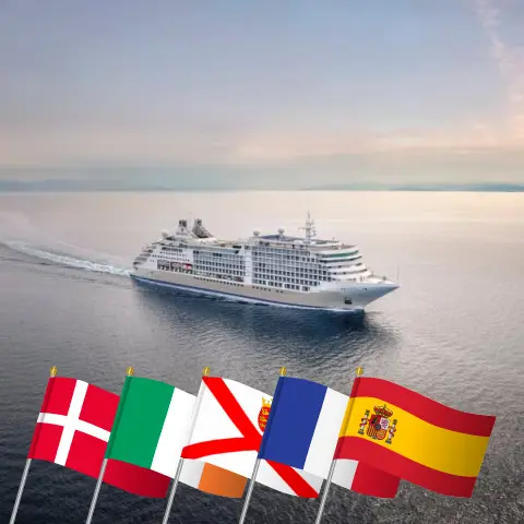 Kreuzfahrt in den Britischen Inseln von Kopenhagen nach Lissabon an Bord des Schiffes Silber-Dämmerung mit Stopps in Dänemark, Irland, Jersey, Frankreich und Spanien für 25 Tage