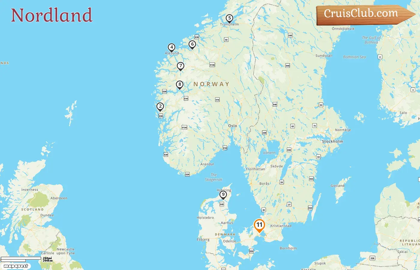 Kreuzfahrt im Norden ab Kopenhagen an Bord des Schiffes Silver Dawn mit Besuchen in Dänemark und Norwegen für 11 Tage