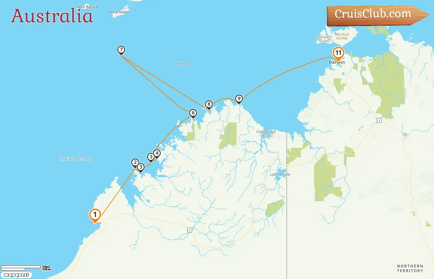 Cruise in the Australia from Broome to Darwin aboard Seabourn Pursuit ship with visits to Australia for 11 days