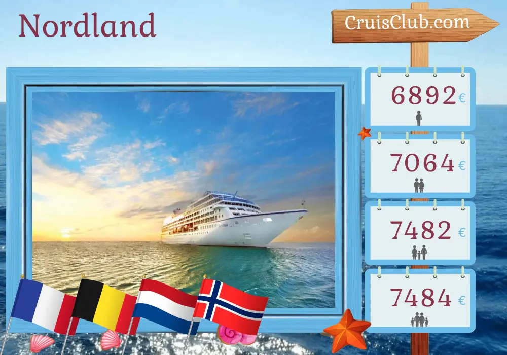 Croisière dans le Nordland de Southampton à Oslo à bord du navire Oceania Sirena avec des visites en France, en Belgique, aux Pays-Bas et en Norvège pendant 14 jours