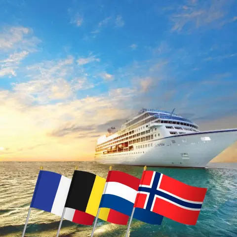 Cruzeiro no Norte de Southampton para Oslo a bordo do navio Oceania Sirena com visitas à França, Bélgica, Holanda e Noruega por 14 dias