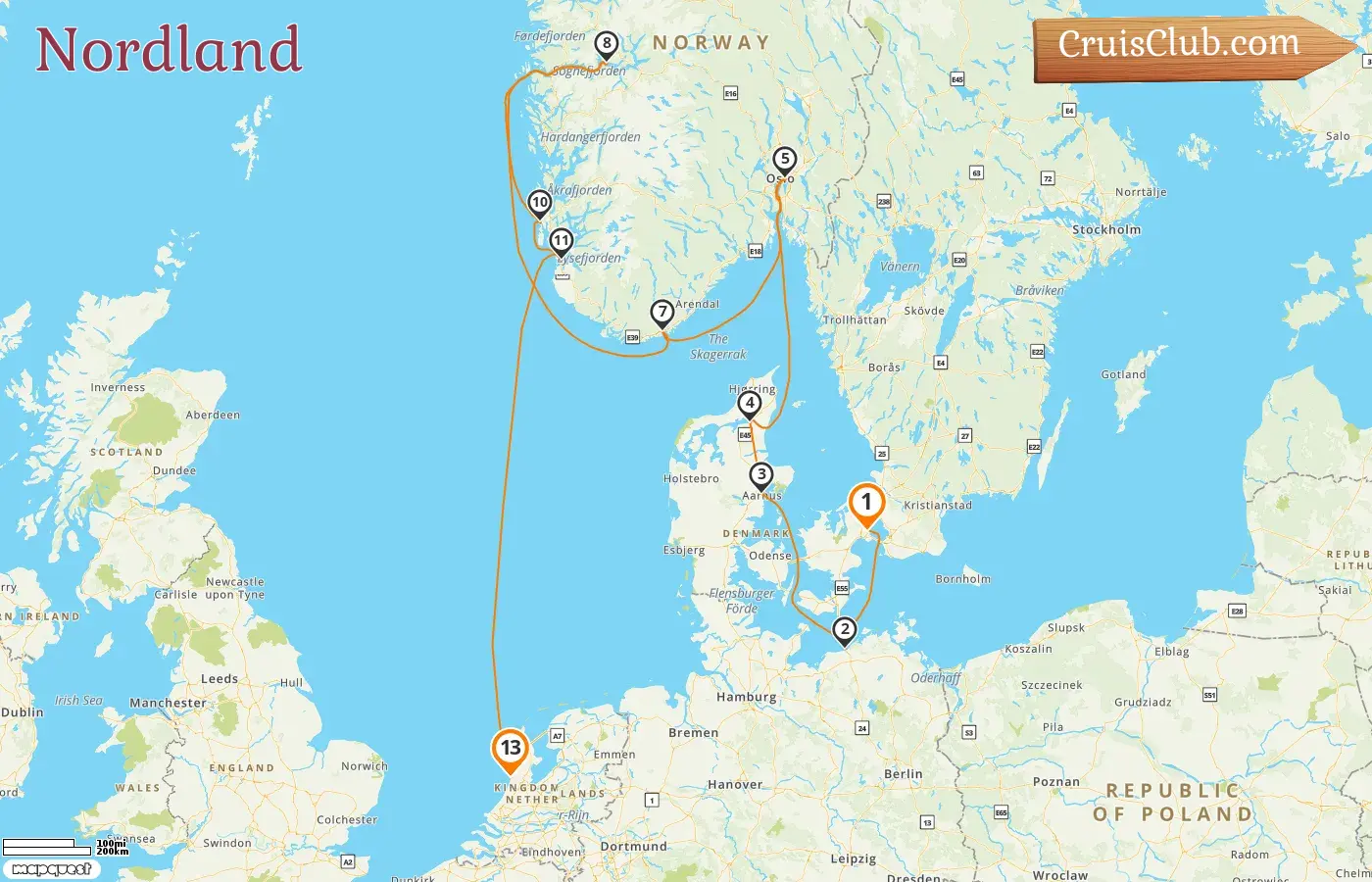 Crucero por el norte desde Copenhague a IJmuiden a bordo del barco Silver Spirit con visitas a Dinamarca, Alemania, Noruega y Países Bajos durante 13 días