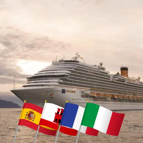 Круиз по Средиземноморью из Барселоны на корабле Costa Diadema с посещениями Испании, Гибралтара, Франции и Италии на 13 дней