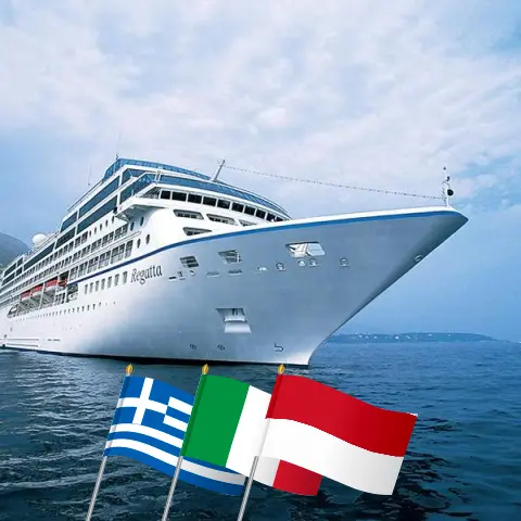 Kreuzfahrt im Mittelmeer von Piräus nach Monte Carlo an Bord des Schiffes Oceania Regatta mit Besuchen in Griechenland, der Türkei, Tunesien, Italien und Monaco für 13 Tage