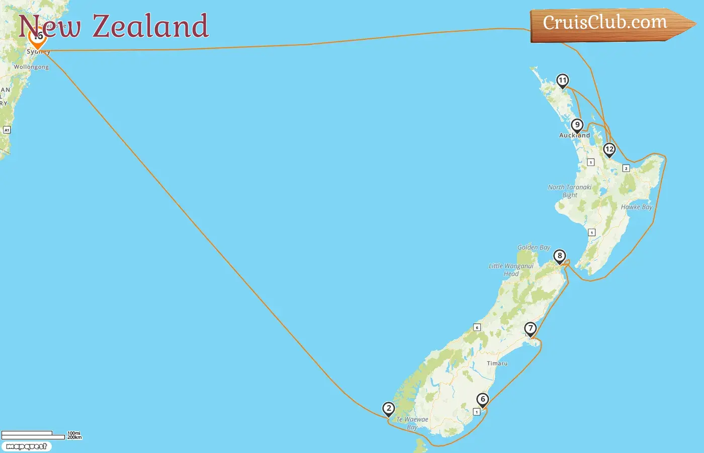Cruise in the New Zealand from Sydney aboard Grand Princess ship with visits to Australia and New Zealand for 16 days