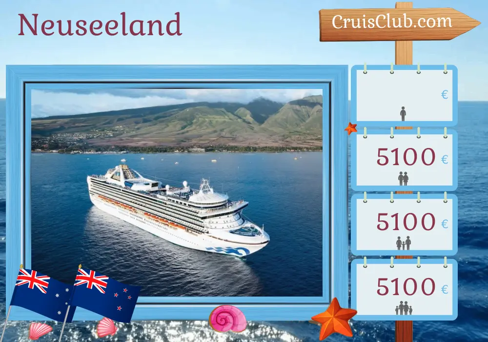 Kreuzfahrt in Neuseeland ab Sydney an Bord des Schiffes Grand Princess mit Besuchen in Australien und Neuseeland für 16 Tage
