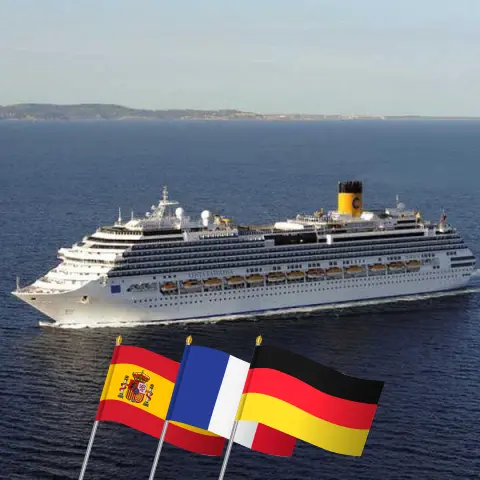 Kreuzfahrt in Westeuropa von Barcelona nach Hamburg an Bord des Costa Favolosa-Schiffs mit Besuchen in Spanien, Frankreich und Deutschland für 12 Tage