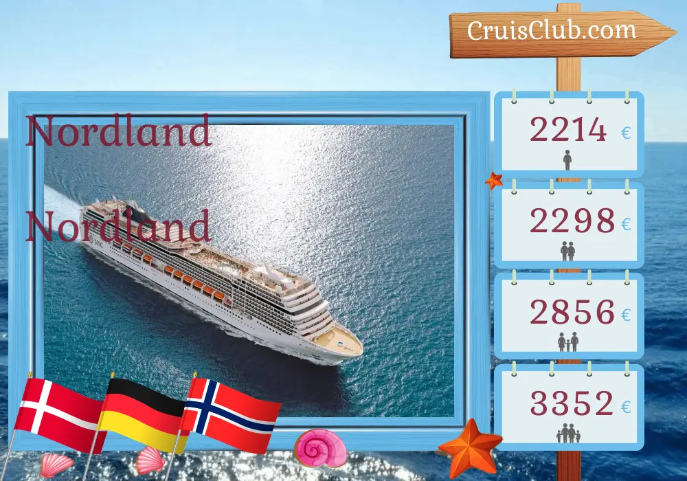 Cruzeiro pelo Norte a partir de Copenhaga a bordo do navio MSC Magnifica com visitas à Dinamarca, Alemanha e Noruega por 8 dias