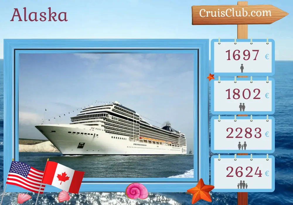 Cruise in the Alaska from Seattle aboard MSC Poesia ship with visits to USA and Canada for 8 days