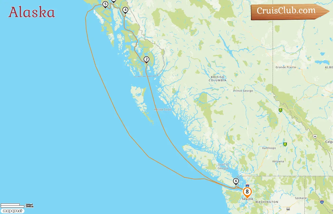 Kreuzfahrt in Alaska ab Seattle an Bord des Schiffes MSC Poesia mit Besuchen in den USA und Kanada für 8 Tage