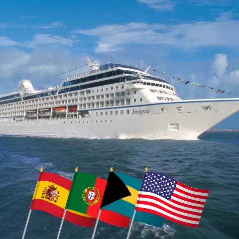 Kreuzfahrt im Transatlantik von Barcelona nach Miami an Bord des Schiffes Oceania Insignia mit Stopps in Spanien, Portugal, Puerto Rico, Bahamas und den USA für 23 Tage