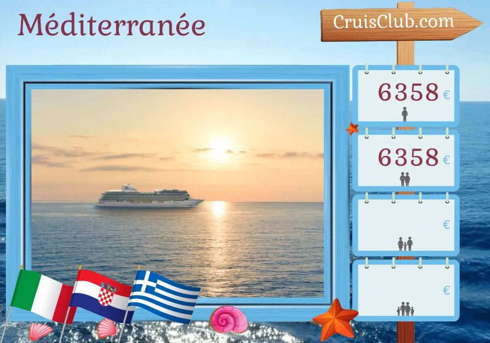 Croisière en Méditerranée de Trieste à Le Pirée à bord du navire Oceania Allura avec des visites en Italie, en Croatie et en Grèce pendant 8 jours
