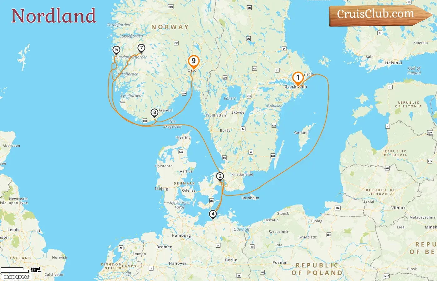 Crucero por el norte de Estocolmo a Oslo a bordo del barco MSC Magnifica con visitas a Suecia, Dinamarca, Alemania y Noruega durante 9 días