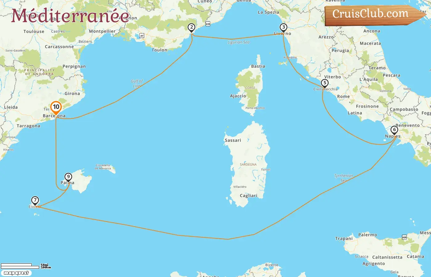 Croisière en Méditerranée au départ de Barcelone à bord du navire Norwegian Breakaway avec des visites en Espagne, en France et en Italie pendant 10 jours