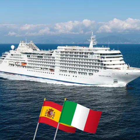 Kreuzfahrt im Mittelmeer von Barcelona nach Civitavecchia an Bord des Schiffes Silver Muse mit Stopps in Spanien, Italien und Tunesien für 8 Tage