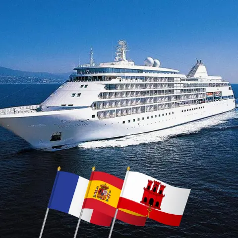 Kreuzfahrt im Mittelmeer von Nizza nach Lissabon an Bord des Schiffes Silver Shadow mit Besuchen in Frankreich, Spanien und Gibraltar für 11 Tage