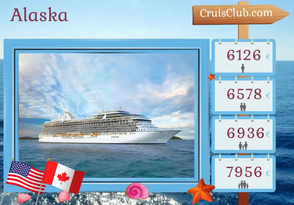 Crucero en Alaska de Seattle a Vancouver a bordo del barco Oceania Riviera con visitas a Estados Unidos y Canadá por 11 días
