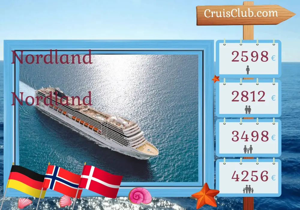 Cruzeiro no Norte a partir de Warnemünde a bordo do navio MSC Magnifica com visitas à Alemanha, Noruega e Dinamarca por 8 dias