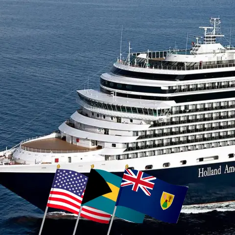 Cruzeiro no Caribe a partir de Fort Lauderdale a bordo do navio Eurodam com visitas aos EUA, Bahamas, República Dominicana e Porto Rico por 15 dias