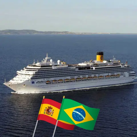 Kreuzfahrt im Transatlantik von Lissabon nach Saints an Bord des Schiffes Costa Favolosa mit Besuchen in Spanien und Brasilien für 17 Tage