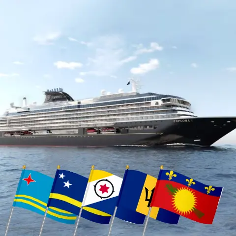 Cruise in the Eastern Caribbean from Saint John aboard EXPLORA I ship with visits to Puerto Rico, Aruba, Curaçao, Barbados, Guadeloupe, and British Virgin Islands for 11 days