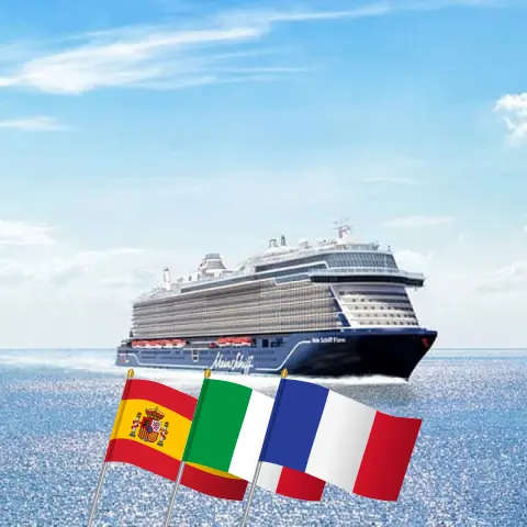 Kreuzfahrt im Mittelmeer von Palma aus an Bord des Mein Schiff Flow-Schiffs mit Besuchen in Spanien, Italien und Frankreich für 11 Tage