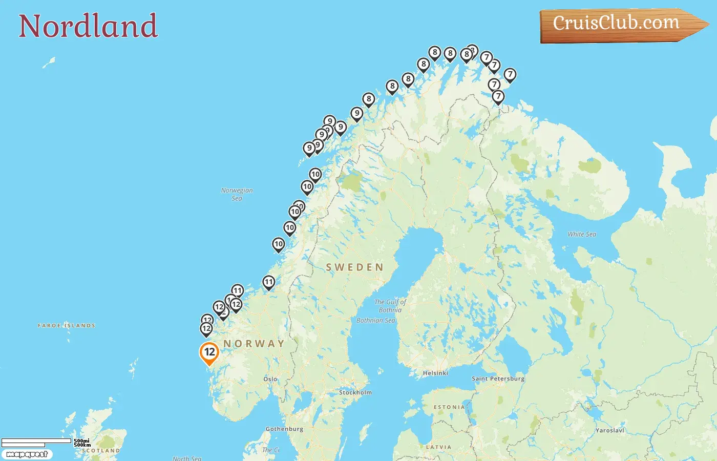 Kreuzfahrt im Norden von Bergen an Bord des Havila Castor-Schiffs mit Besichtigungen in Norwegen für 12 Tage