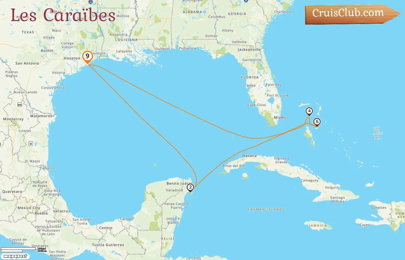 Croisière dans les Caraïbes au départ de Galveston à bord du navire Symphony of the Seas avec escales aux États-Unis, au Mexique et aux Bahamas pour 9 jours