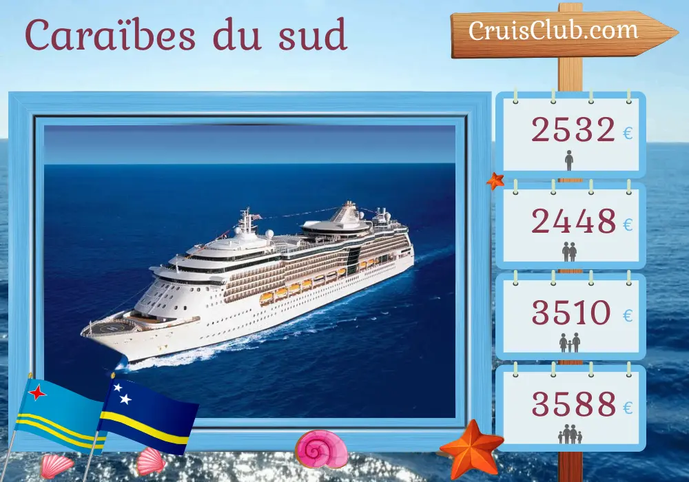 Croisière dans les Caraïbes du Sud au départ de Cartagène à bord du navire Serenade of the Seas avec escales en Colombie, à Aruba, à Curaçao et au Panama pendant 8 jours