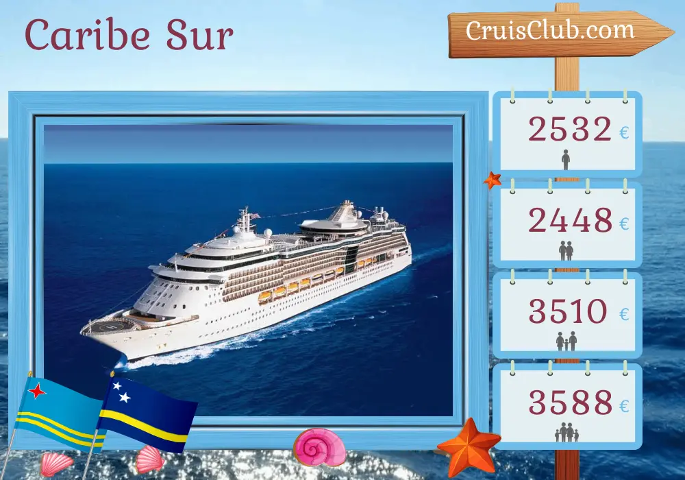 Crucero por el Caribe Sur desde Cartagena a bordo del barco Serenade of the Seas con visitas a Colombia, Aruba, Curazao y Panamá durante 8 días