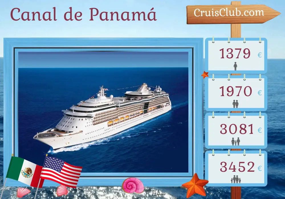 Crucero por el Canal de Panamá de Colonia a Los Ángeles a bordo del barco Serenade of the Seas con visitas a Panamá, Costa Rica, México y EE. UU. durante 11 días