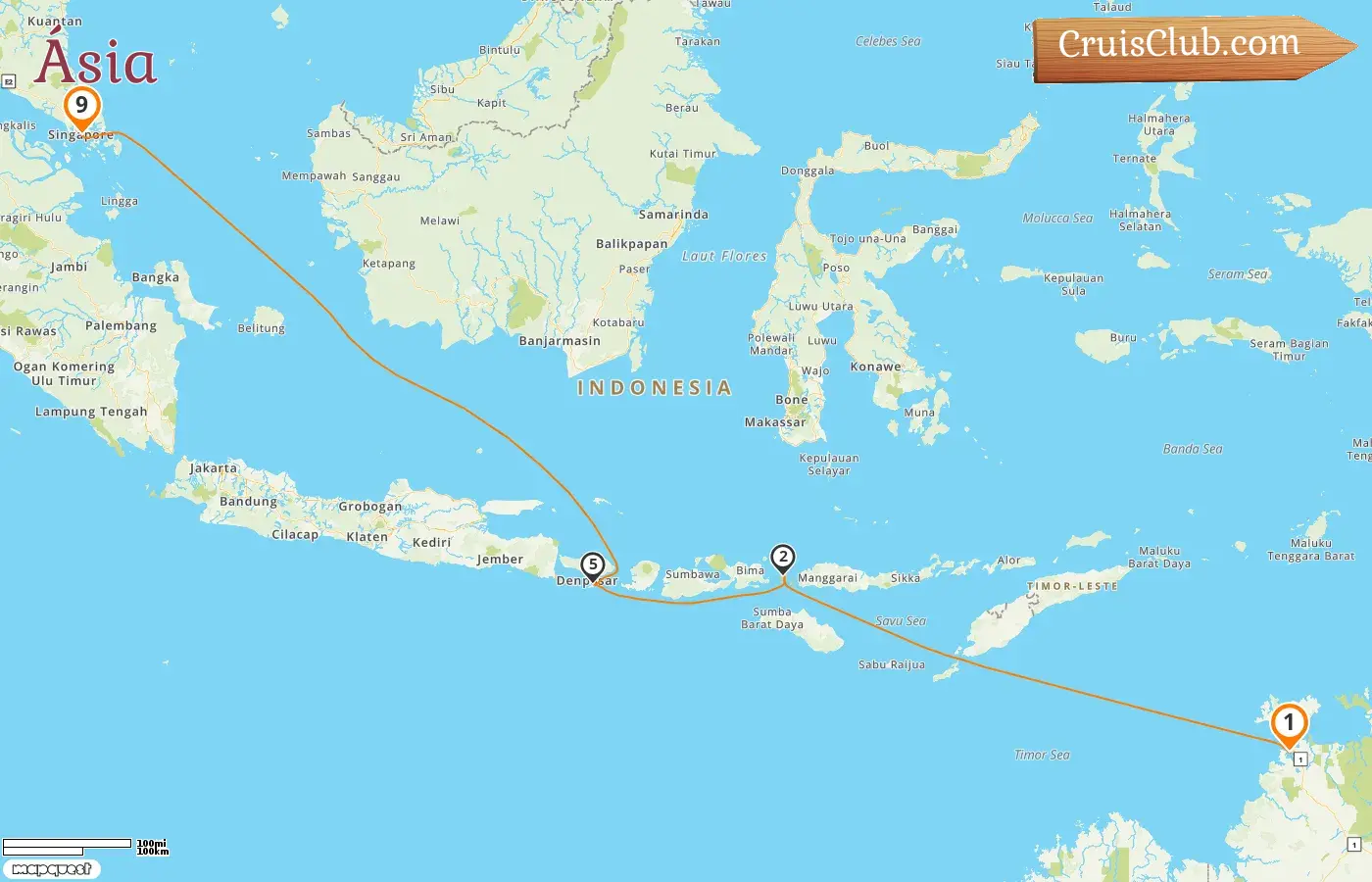 Cruzeiro na Ásia de Darwin a Singapura a bordo do navio Silver Nova com visitas à Austrália, Indonésia e Singapura por 9 dias
