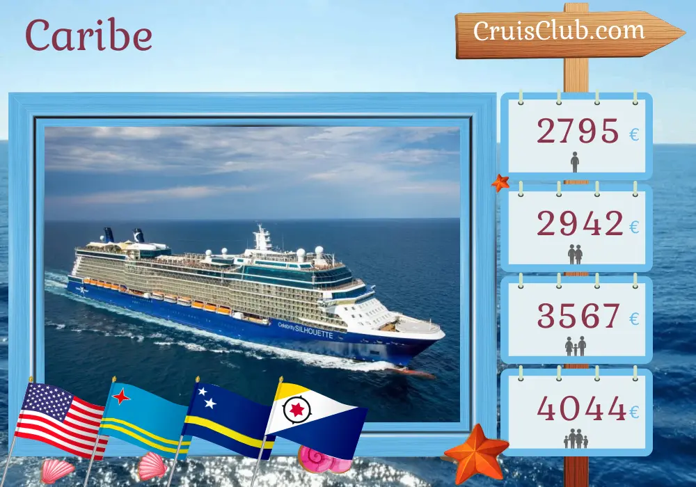Crucero por el Caribe desde Fort Lauderdale a bordo del barco Celebrity Silhouette con visitas a EE. UU., Aruba y Curazao por 9 días
