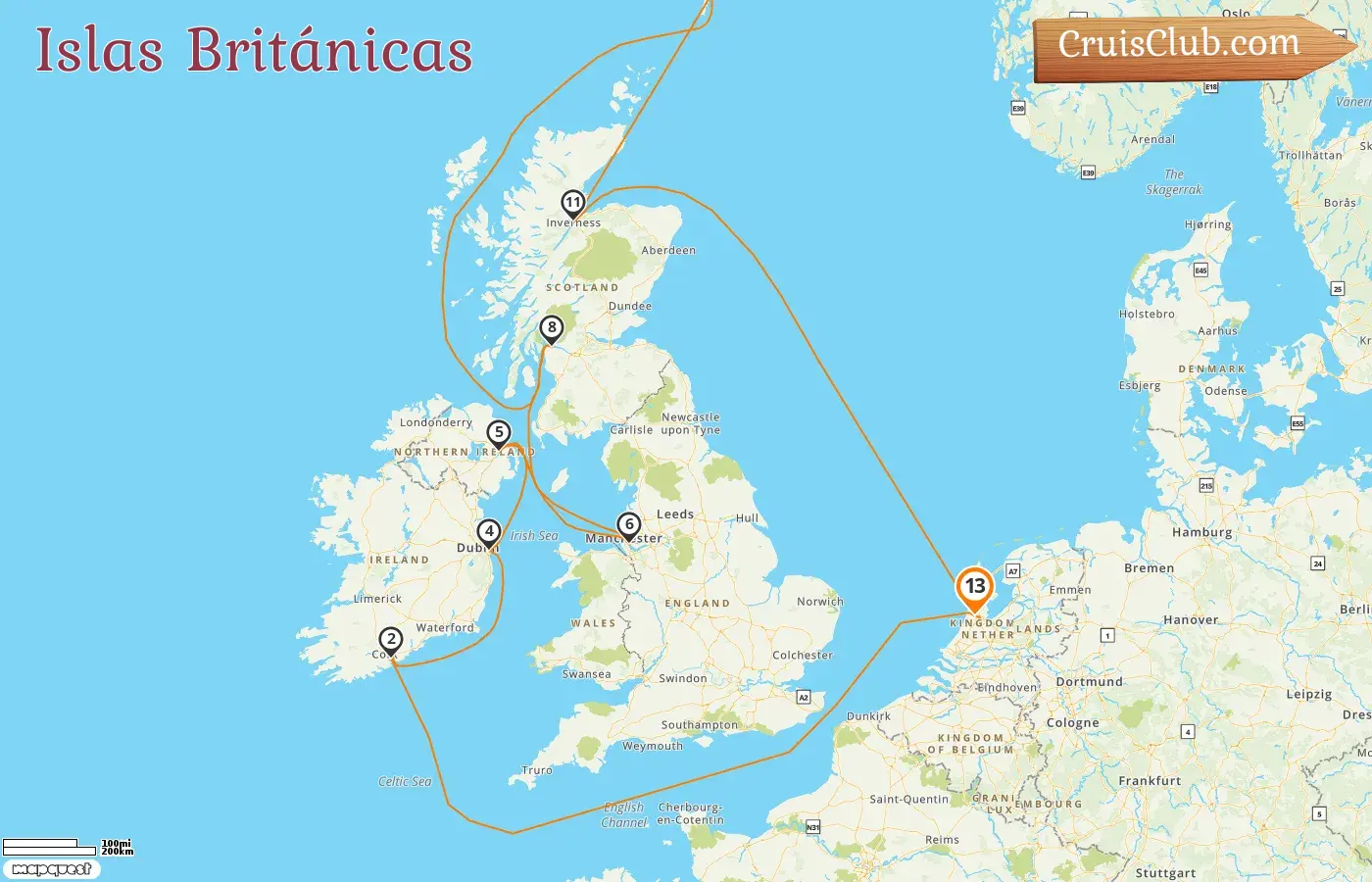 Crucero por las Islas Británicas desde Ámsterdam a bordo del barco Celebrity Eclipse con visitas a los Países Bajos e Irlanda por 13 días