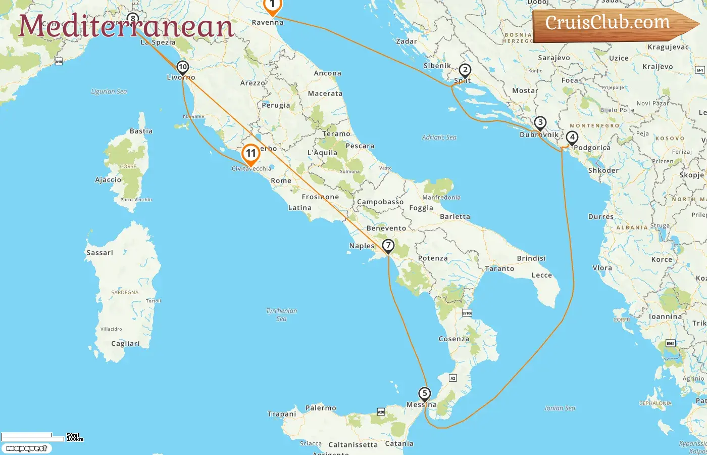 Cruise in the Mediterranean from Ravenna to Civitavecchia aboard Celebrity Constellation ship with visits to Italy, Croatia, and Montenegro for 11 days