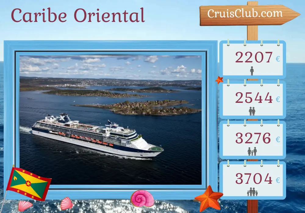 Crucero por el Caribe Oriental desde Saint John a bordo del barco Celebrity Constellation con visitas a Puerto Rico y Granada durante 8 días