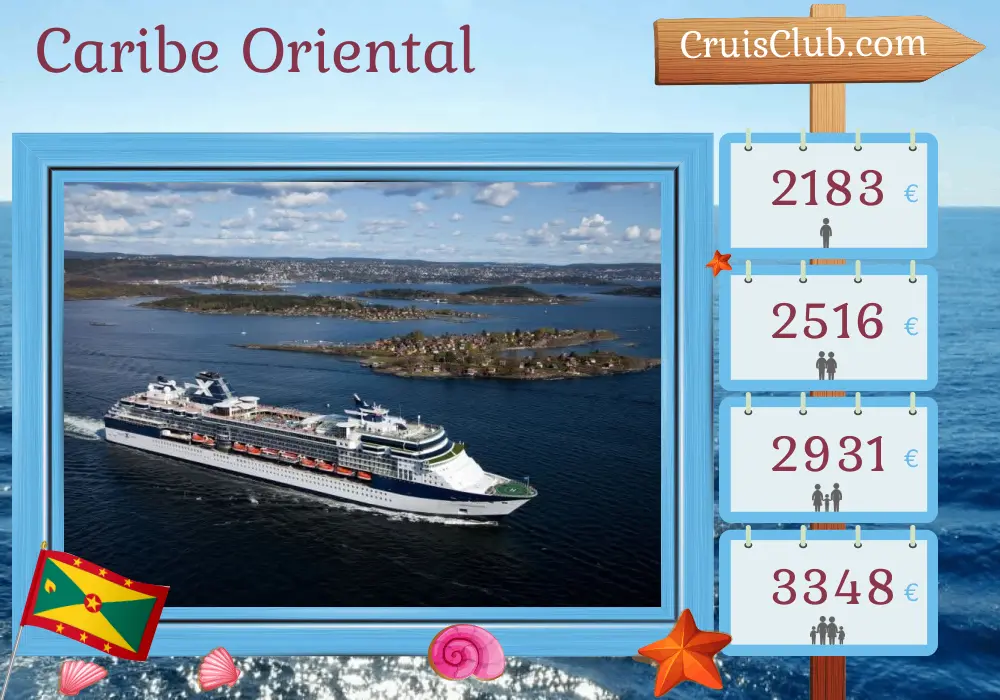 Crucero por el Caribe Oriental desde Saint John a bordo del barco Celebrity Constellation con visitas a Puerto Rico y Granada durante 8 días