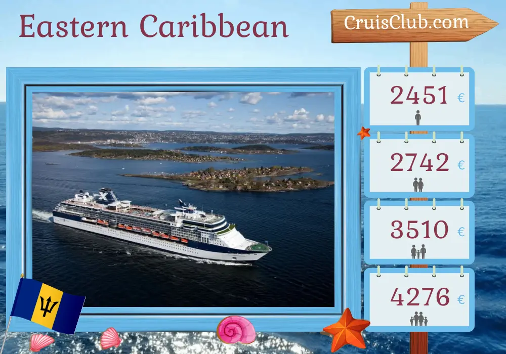 Kreuzfahrt in der östlichen Karibik ab Saint John an Bord des Schiffes Celebrity Constellation mit Besuchen in Puerto Rico und Barbados für 8 Tage