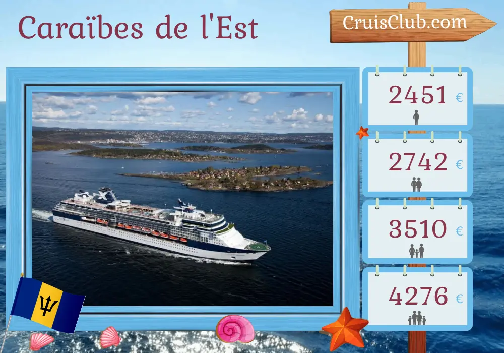 Croisière dans les Caraïbes orientales au départ de Saint John à bord du navire Celebrity Constellation avec des escales à Porto Rico et à la Barbade pendant 8 jours