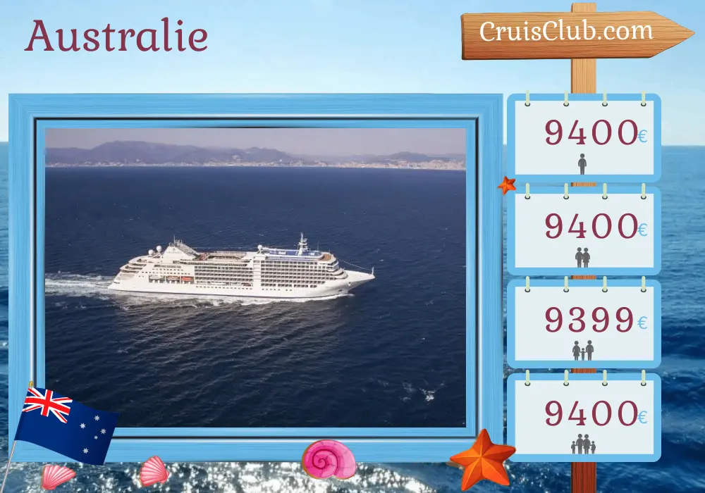 Croisière en Australie de Fremantle / Perth à Melbourne à bord du navire Silver Moon avec des visites en Australie pendant 11 jours