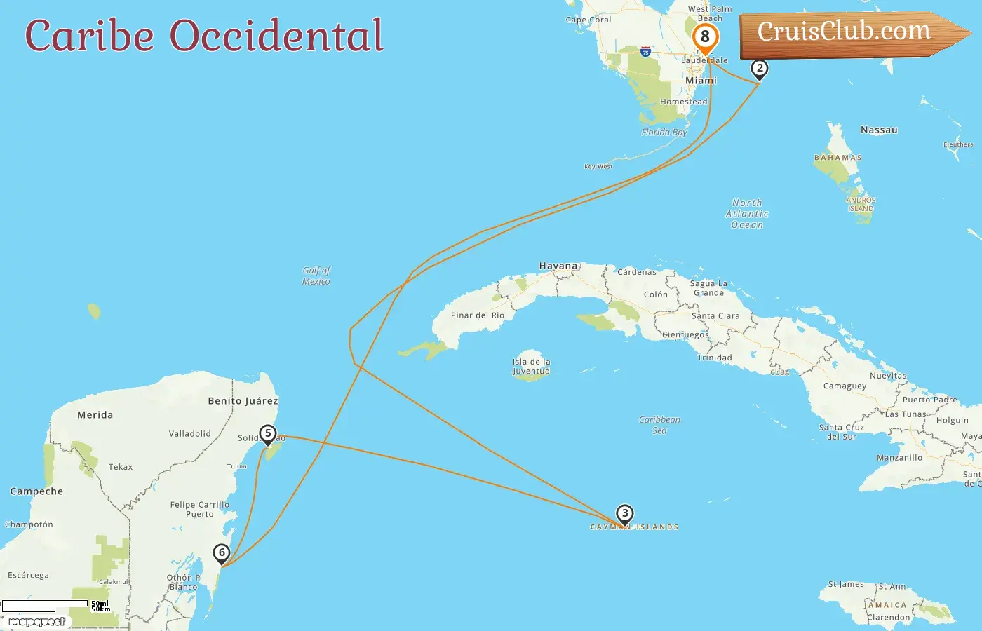 Crucero en el Caribe Occidental desde Fort Lauderdale a bordo del barco Celebrity Beyond con visitas a Estados Unidos, Bahamas, Islas Caimán y México durante 8 días